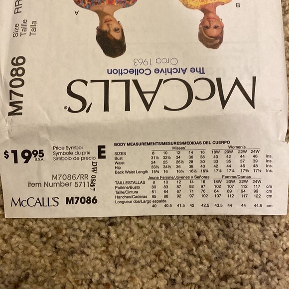 Volup McCall’s Archive Collection Circa 1963 dress sewing pattern - Picture 3 of 4